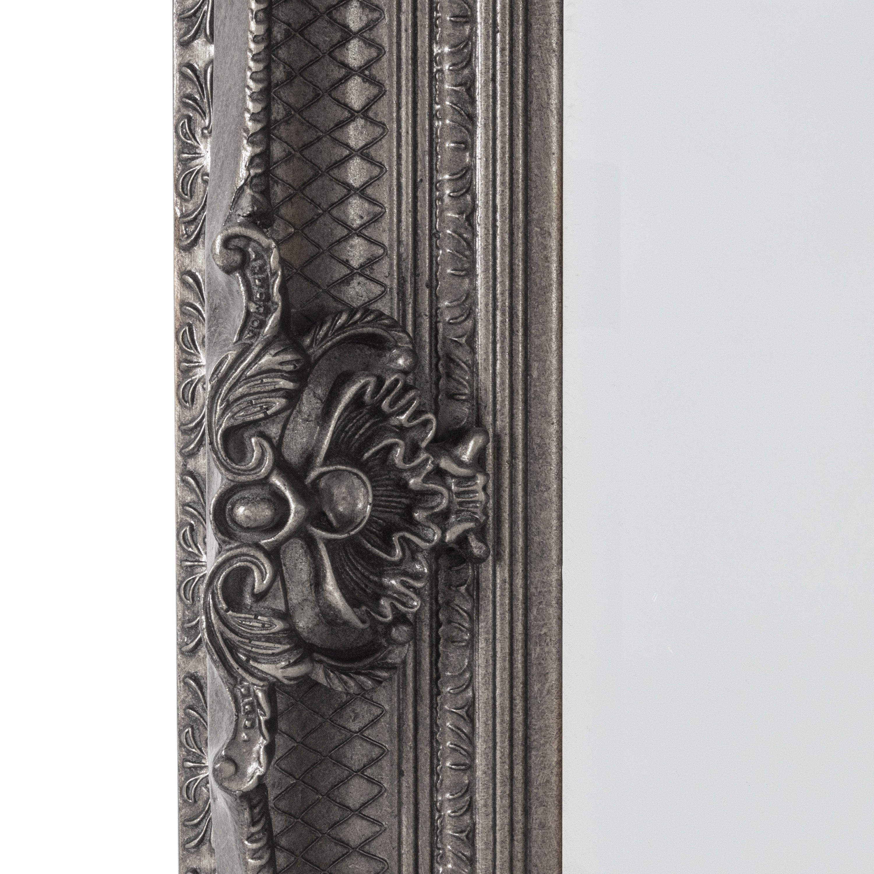 Alcott Baroque Vintage Silver Full Length Leaner Mirror